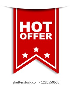 red vector banner hot offer