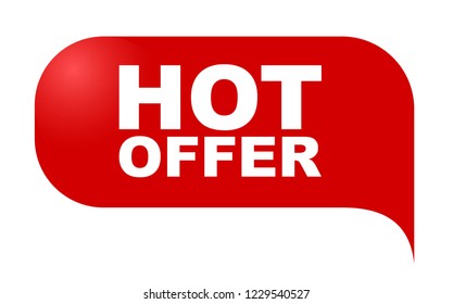 red vector banner hot offer