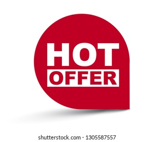 red vector banner hot offer