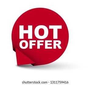 red vector banner hot offer