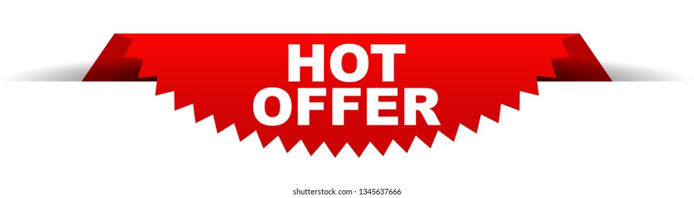 red vector banner hot offer