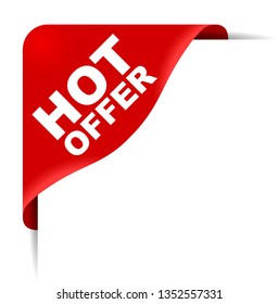 red vector banner hot offer