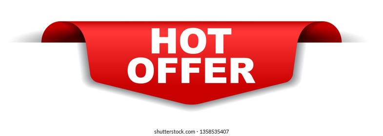 red vector banner hot offer