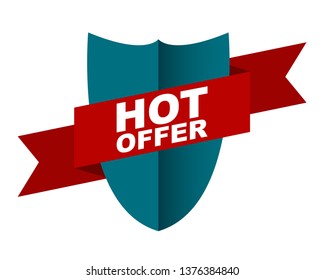 red vector banner hot offer