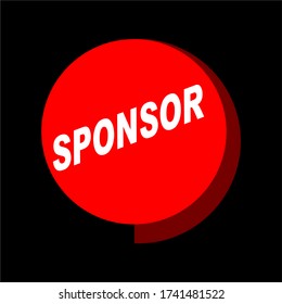red vector banner illustration sponsor