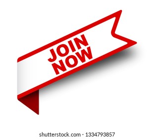 red vector banner join now