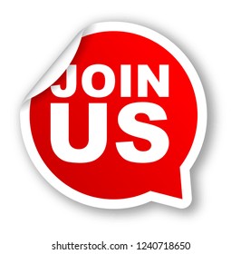 red vector banner join us