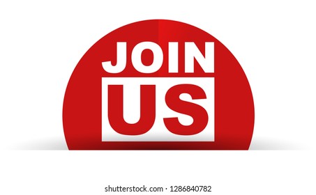 red vector banner join us