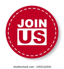 red vector banner join us