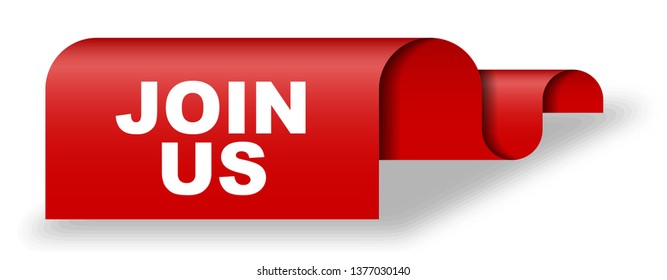 red vector banner join us