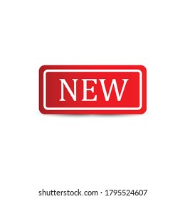 Red Vector Banner label isolated on white background. vector illustration