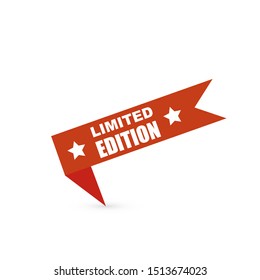 red vector banner limited edition on white background