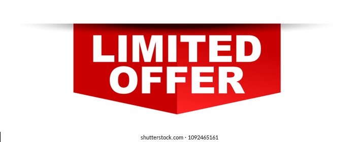 red vector banner limited offer