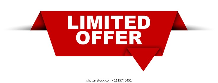 red vector banner limited offer