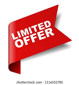 red vector banner limited offer