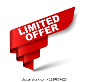 red vector banner limited offer