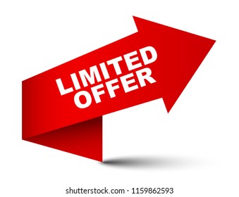red vector banner limited offer