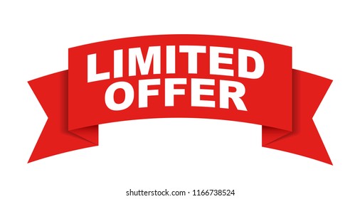 red vector banner limited offer