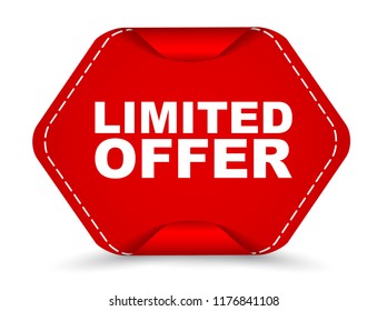 red vector banner limited offer