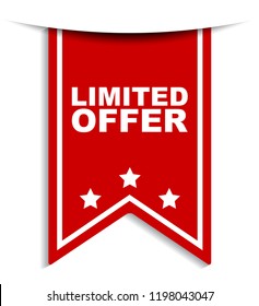 red vector banner limited offer