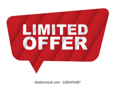 red vector banner limited offer