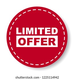 red vector banner limited offer