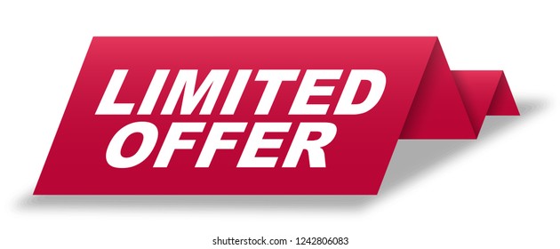 red vector banner limited offer