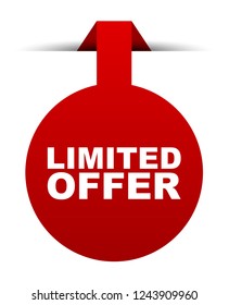 red vector banner limited offer