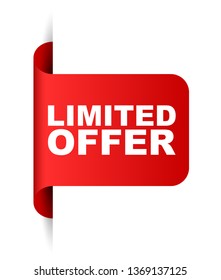 red vector banner limited offer