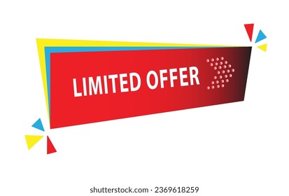 red vector banner limited offer for business promotion. Red last minute offer for promotion, banner, sticker, label, background. Special offer badge, ribbon vector. 