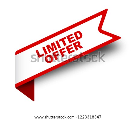 red vector banner limited offer