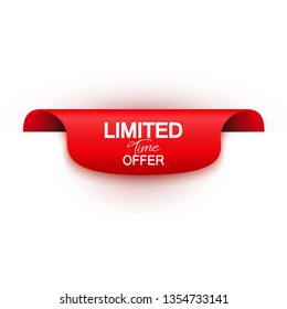 Red vector banner limited time offer