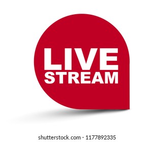 red vector banner live stream