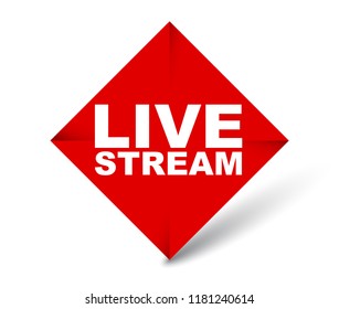 red vector banner live stream