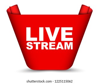 red vector banner live stream