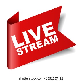 red vector banner live stream