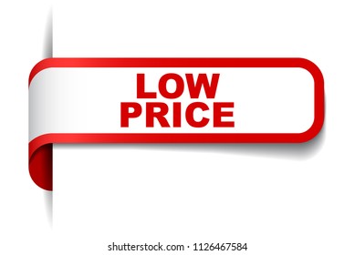 red vector banner low price