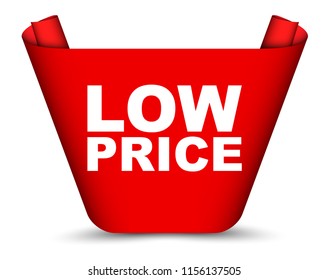 red vector banner low price