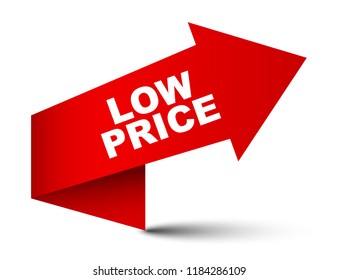 red vector banner low price