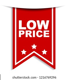 red vector banner low price