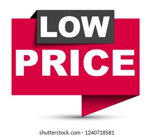 red vector banner low price