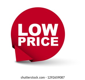 red vector banner low price