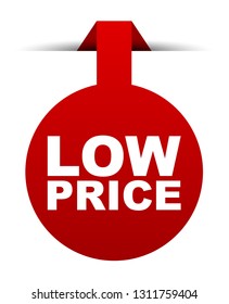 red vector banner low price