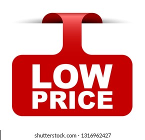 red vector banner low price