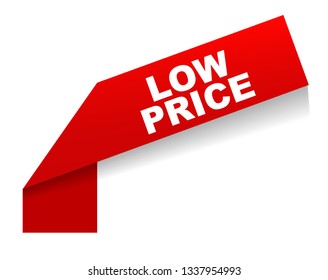 red vector banner low price