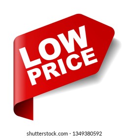 red vector banner low price