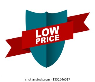 red vector banner low price