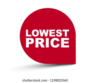 red vector banner lowest price