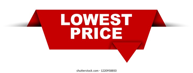 red vector banner lowest price