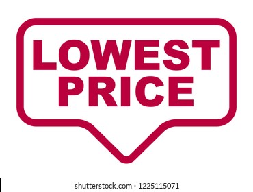red vector banner lowest price